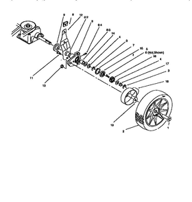 Wheel Assembly Diagram and Parts List for 10324 8900001 & UP Lawn Boy Lawn Mower
